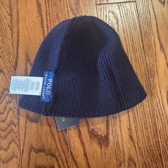 Polo Ralph Lauren Beanie Embroidered Logo Golden Retriever Dog Blue PC1382 NWT - Picture 7 of 13